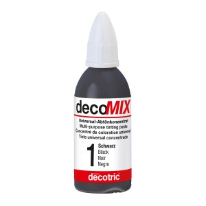 Flasche Decomix Universal Abtönkonzentrat Schwarz, 20ml.