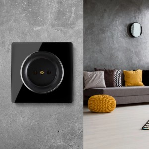 OneKeyElectro Glas Abdeckrahmen für Lichtschalter Steckdose 1fach Unterputz Serie Garda Schwarz