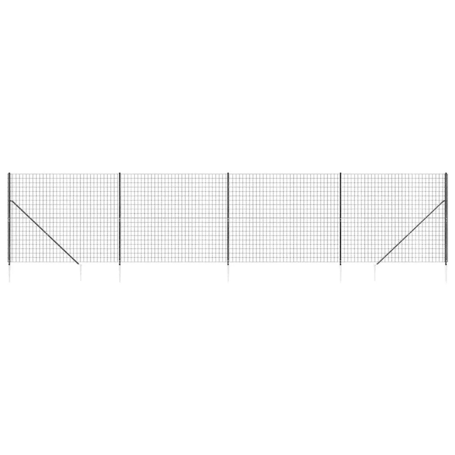 vidaXL Maschendrahtzaun mit Bodenhülsen Anthrazit 1,4x10 m 154259 günstig online kaufen