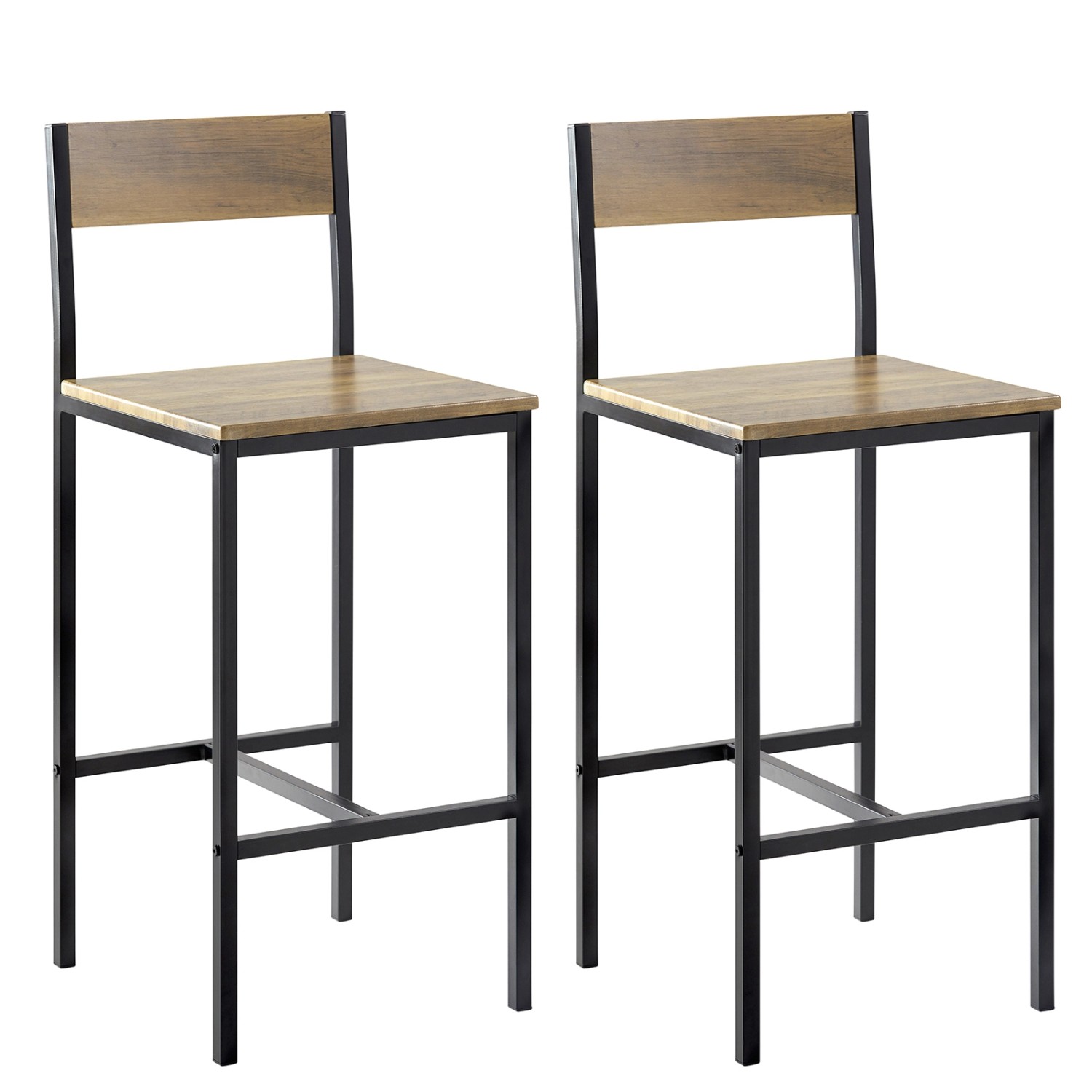SoBuy 2-er Set Barhocker Barstühle mit Rücken-Lehne Sitzhöhe 67cm FST53-XLx günstig online kaufen
