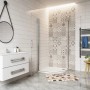 Duschparadies Runddusche 80x80cm mit Nano-Glas in modernem Badezimmer.