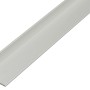 Silbernes, ungleichschenkliges Aluminium Winkelprofil, 10x20x2000 mm.