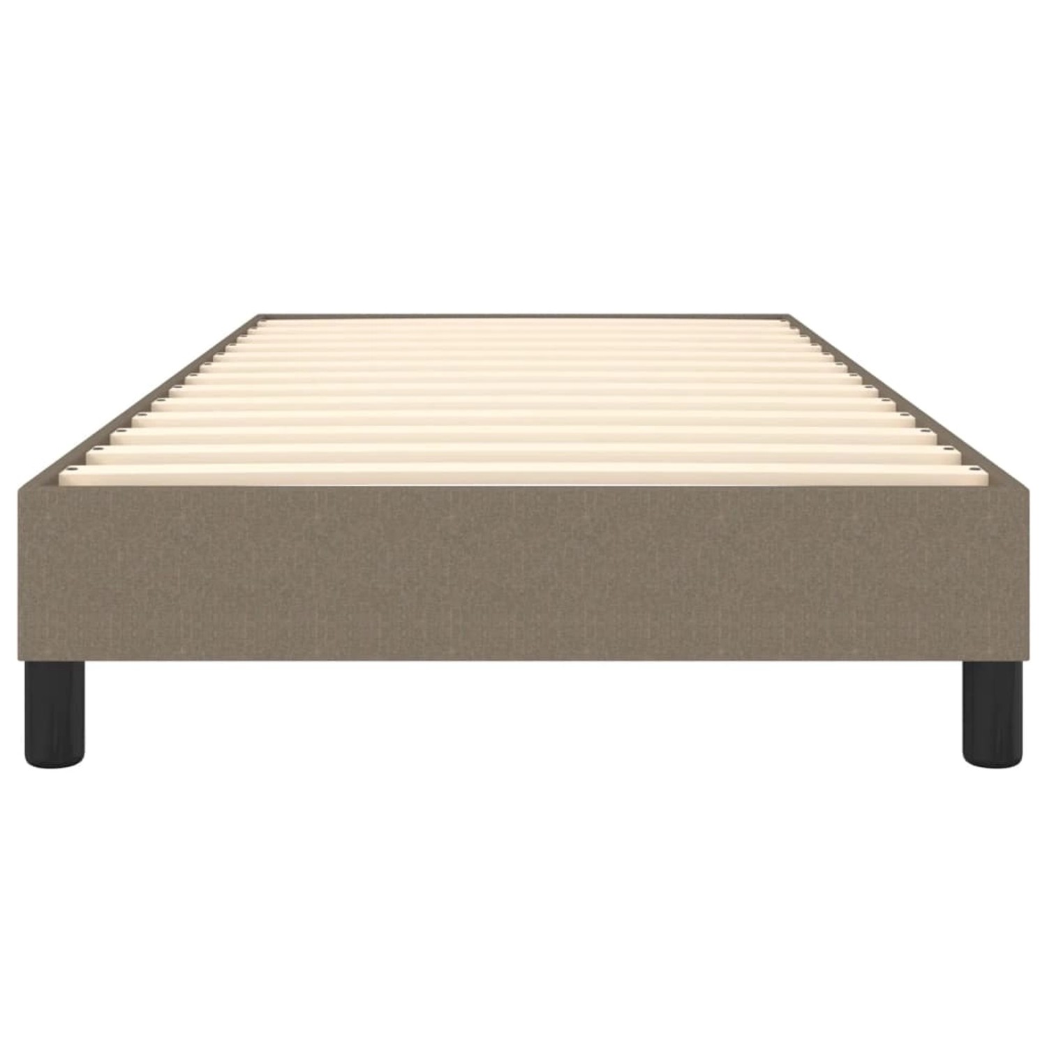 vidaXL Boxspringbett, taupefarben, 100x200 cm, Stoffbezug. Bettrahmen mit Lattenrost.