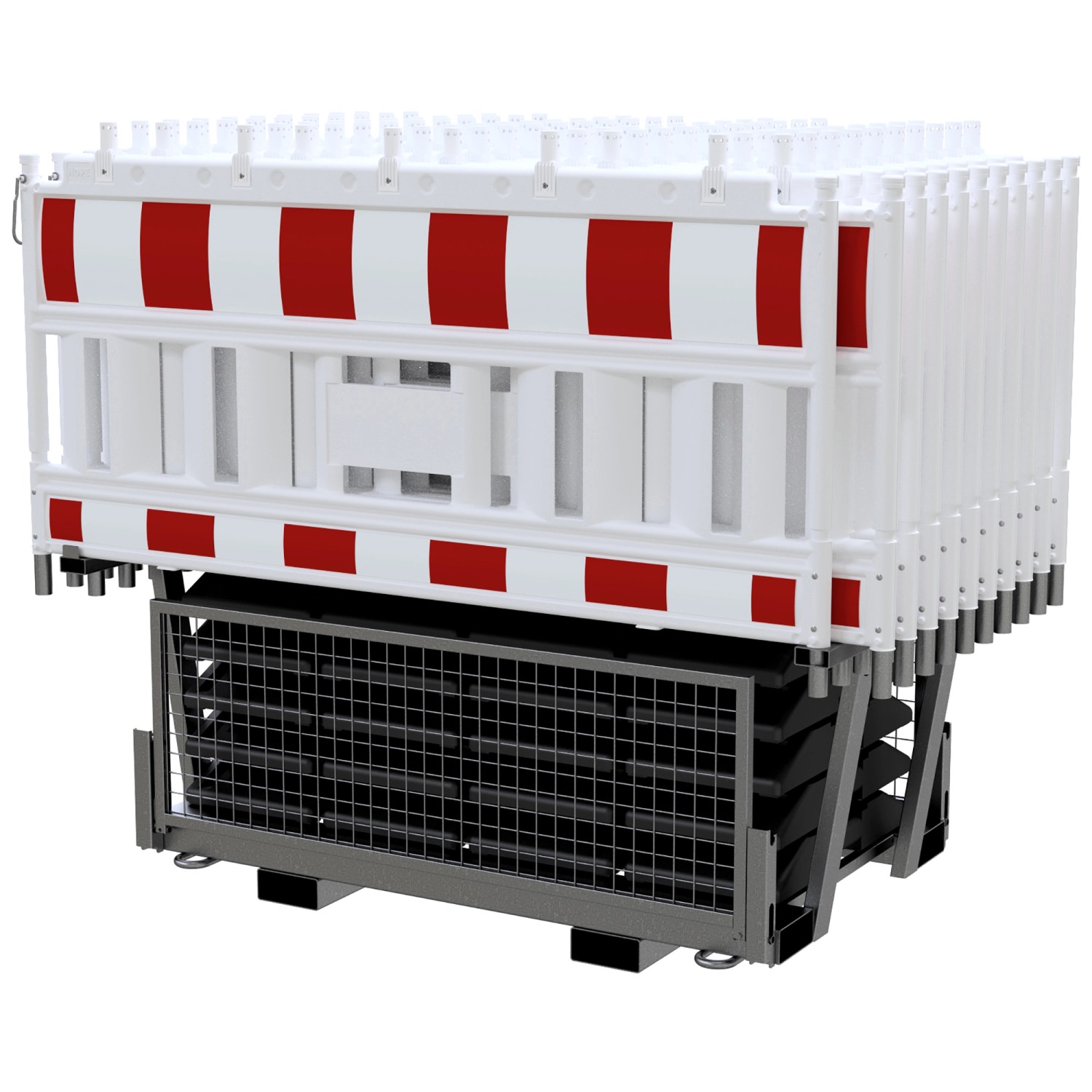 Schake Set-Absperrgitter Adapter RA2/B Weiß-Rot 20 Stück