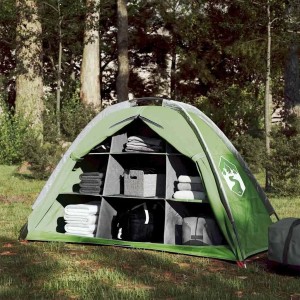vidaXL Camping-Organizer-Zelt 9 Fächer Grün Wasserdicht 94374
