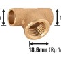 Löt-T-Stück aus Rotguss, 15 mm x 18,6 mm (Rp 1/2), für Kupferrohre.