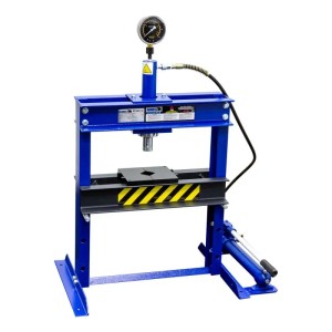 DeTec. Werkstattpresse 12 Tonnen Tischpresse Hydraulikpresse Manuell Handpumpe mit Manometer