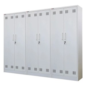PROREGAL Mega Deal 3x Putzmittelschrank Rhino Metall 2 Türen Abschließbar Besenschrank Schmal 170x70x30Cm 5 Fächern & Kleiderstange Weiß Putzschrank