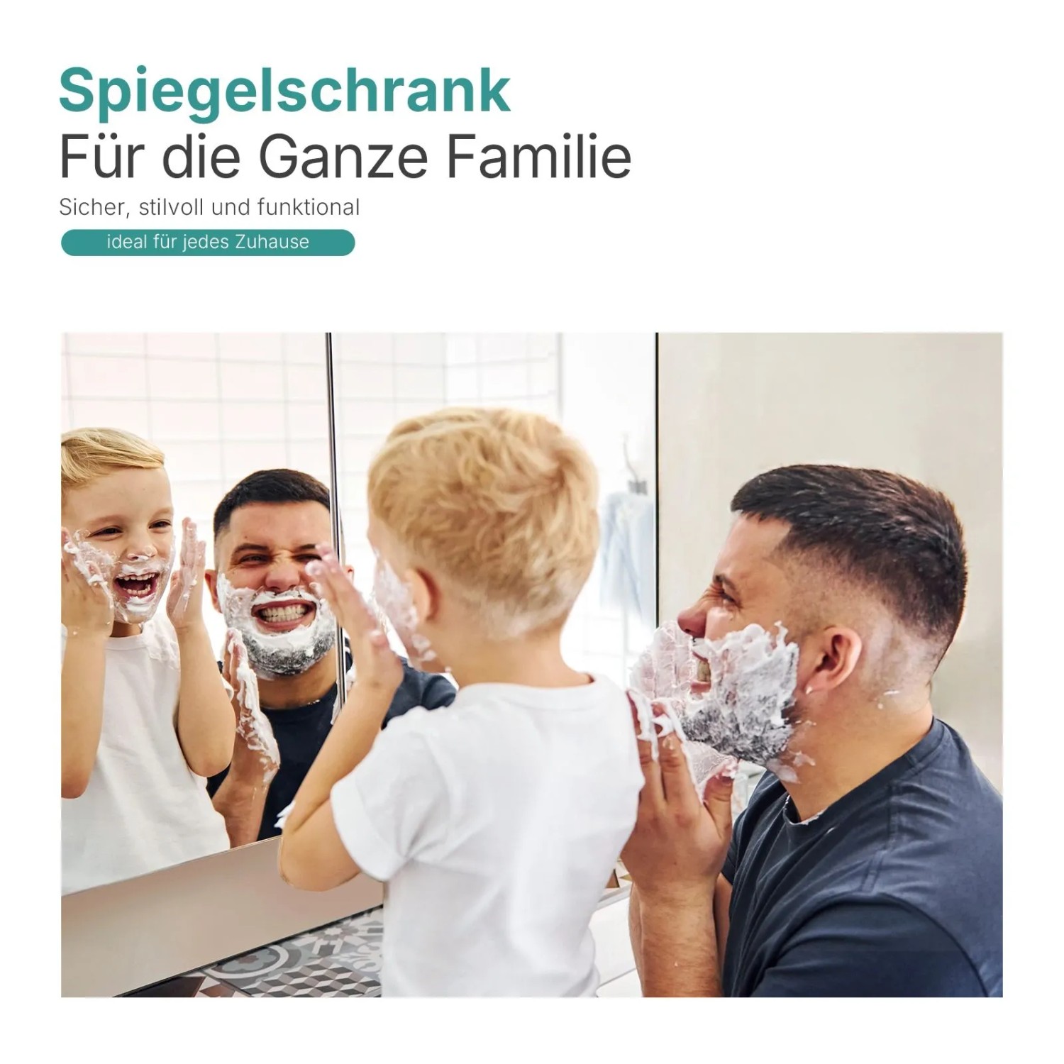 Emke Spiegelschränke Weiß 50x65cm Badezimmerschränke 1-Türig für Badezimmer Waschtisch_3