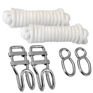 AMANKA Hängematten Befestigungsset mit Seilen, Haken und Ösen für sichere Aufhängung bis 160 kg.