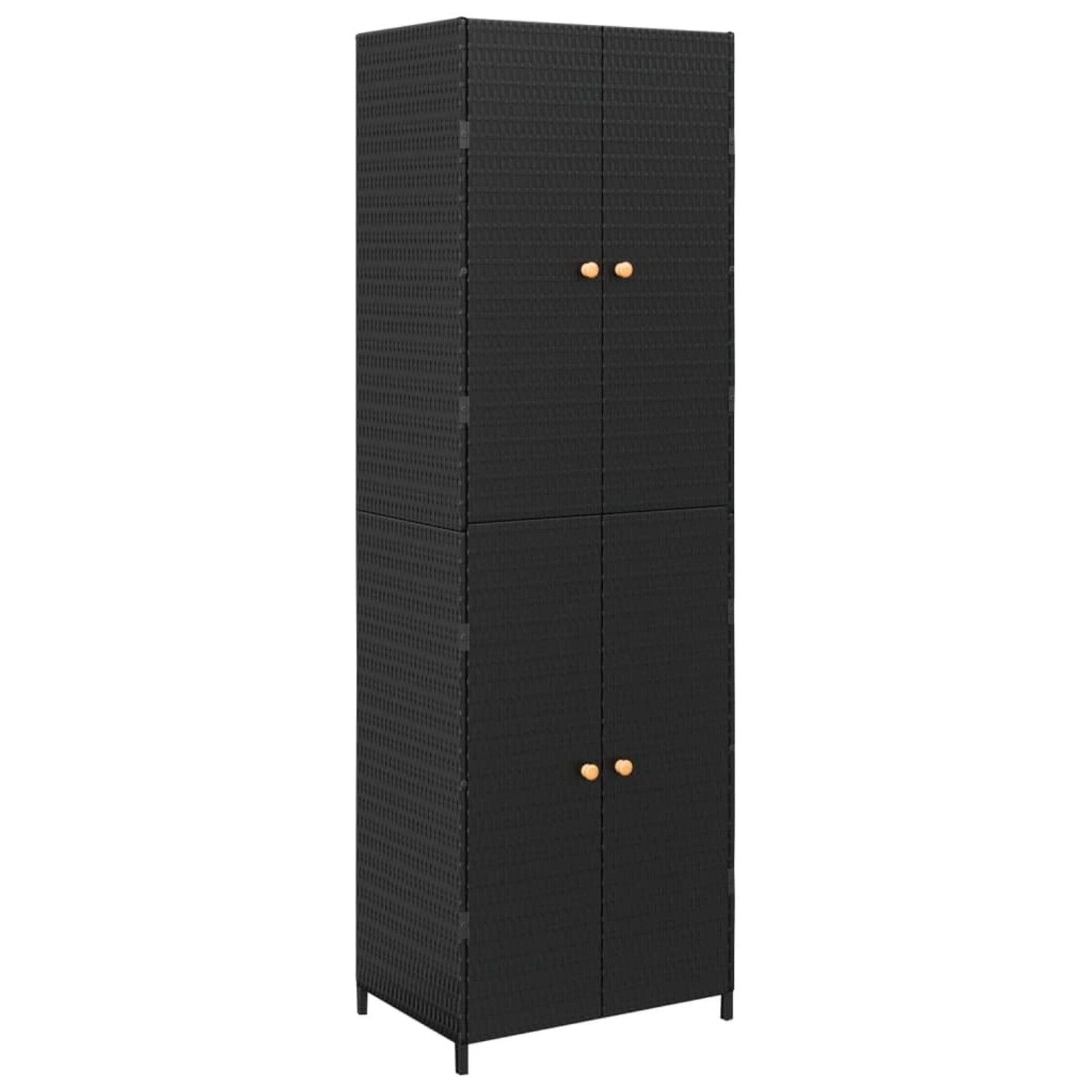 vidaXL Gartenschrank Schwarz 59x40x180 cm Poly Rattan günstig online kaufen