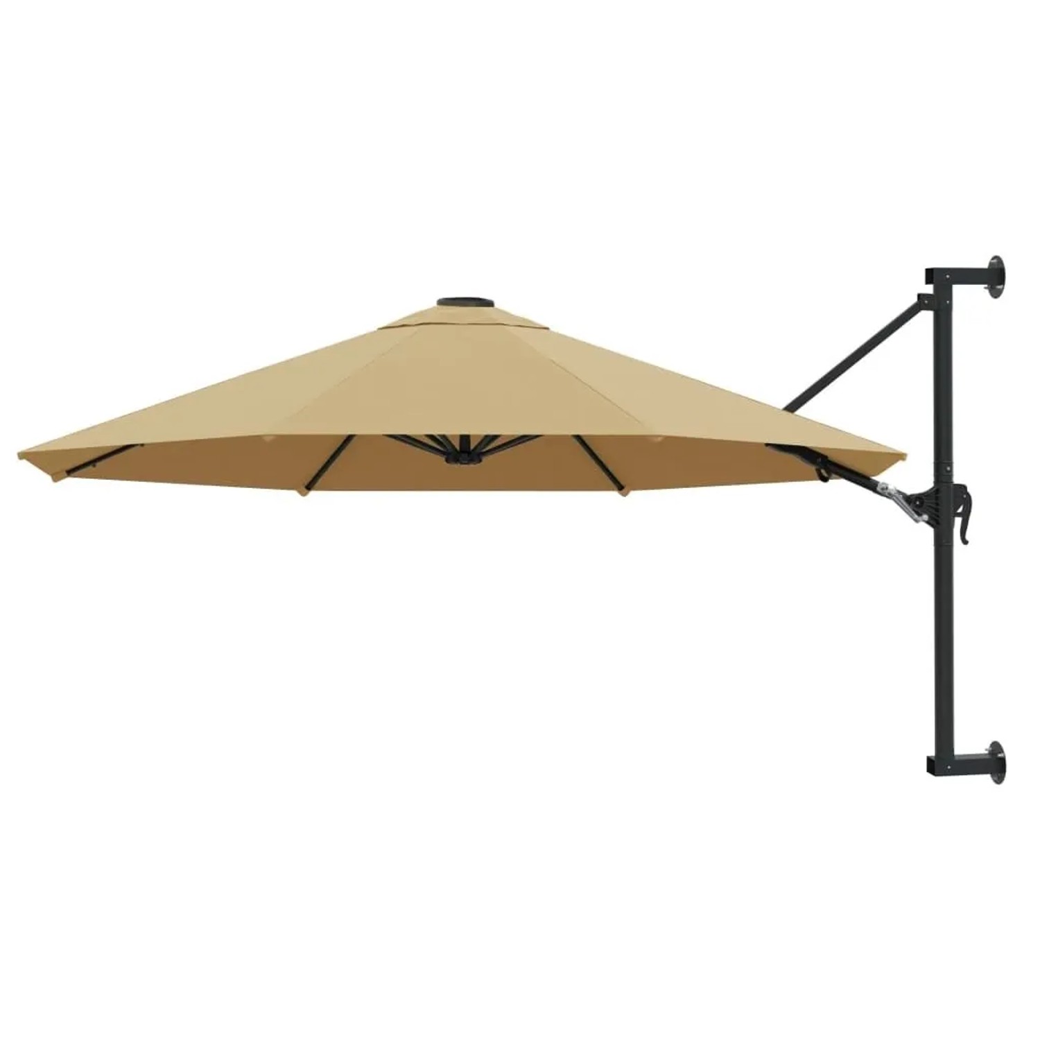 vidaXL Sonnenschirm zur Wandmontage mit Metall-Mast 300 cm Taupe 44866