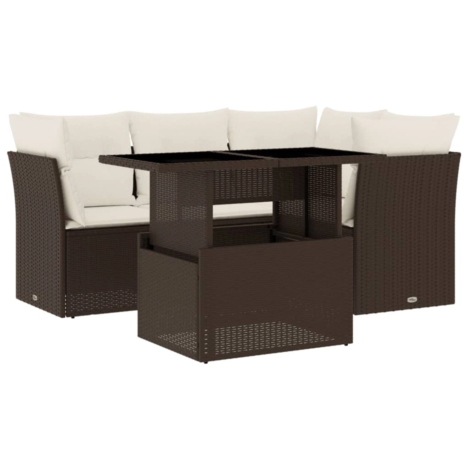 vidaXL 5-tlg Garten-Sofagarnitur mit Kissen Braun Poly Rattan Modell 14 günstig online kaufen