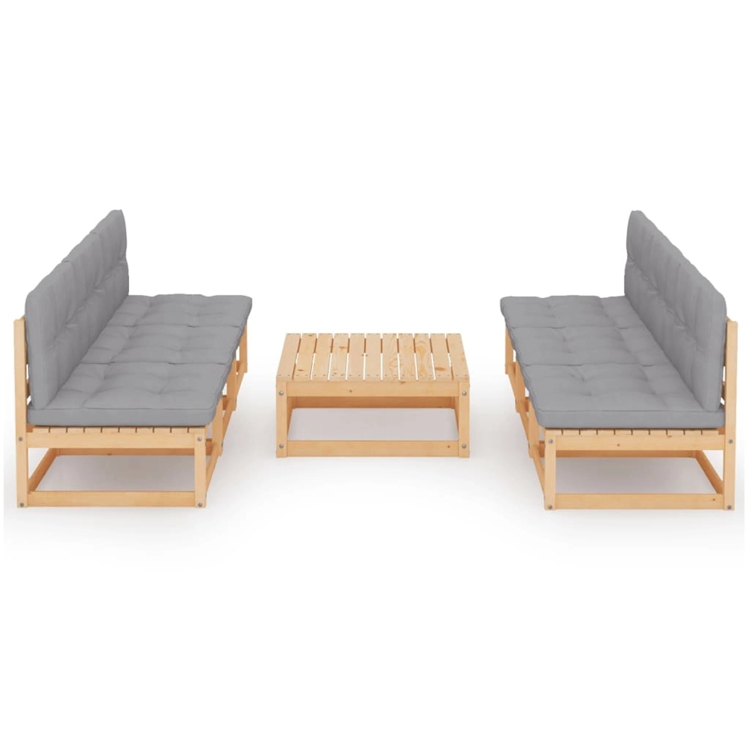 7-tlg. Garten-lounge-set Mit Kissen Kiefer Massivholz günstig online kaufen