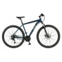 Aquamarinblaues Prophete Mountainbike Dice 100 MTB 29 Zoll mit Scheibenbremsen und Federgabel.