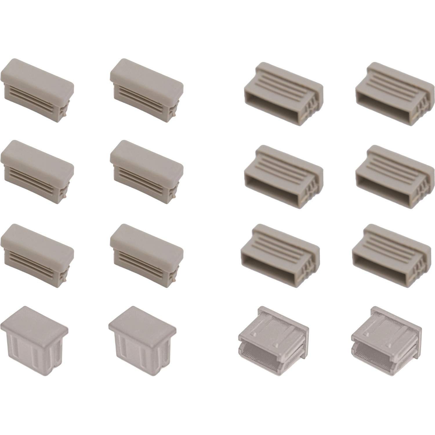 Fußkappen für Gartenmöbel-Set Jamapa Beige 16 Stück