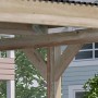Detailansicht Weka Doppelcarport 616 A mit Rundbogen, Holzkonstruktion.