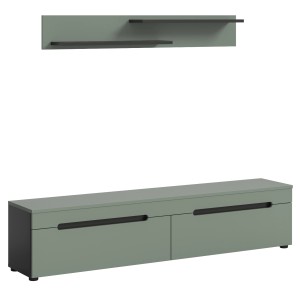 Inn.Furn TV-Lowboard und Wandboard in Salbei und Grau 170 cm Cooper