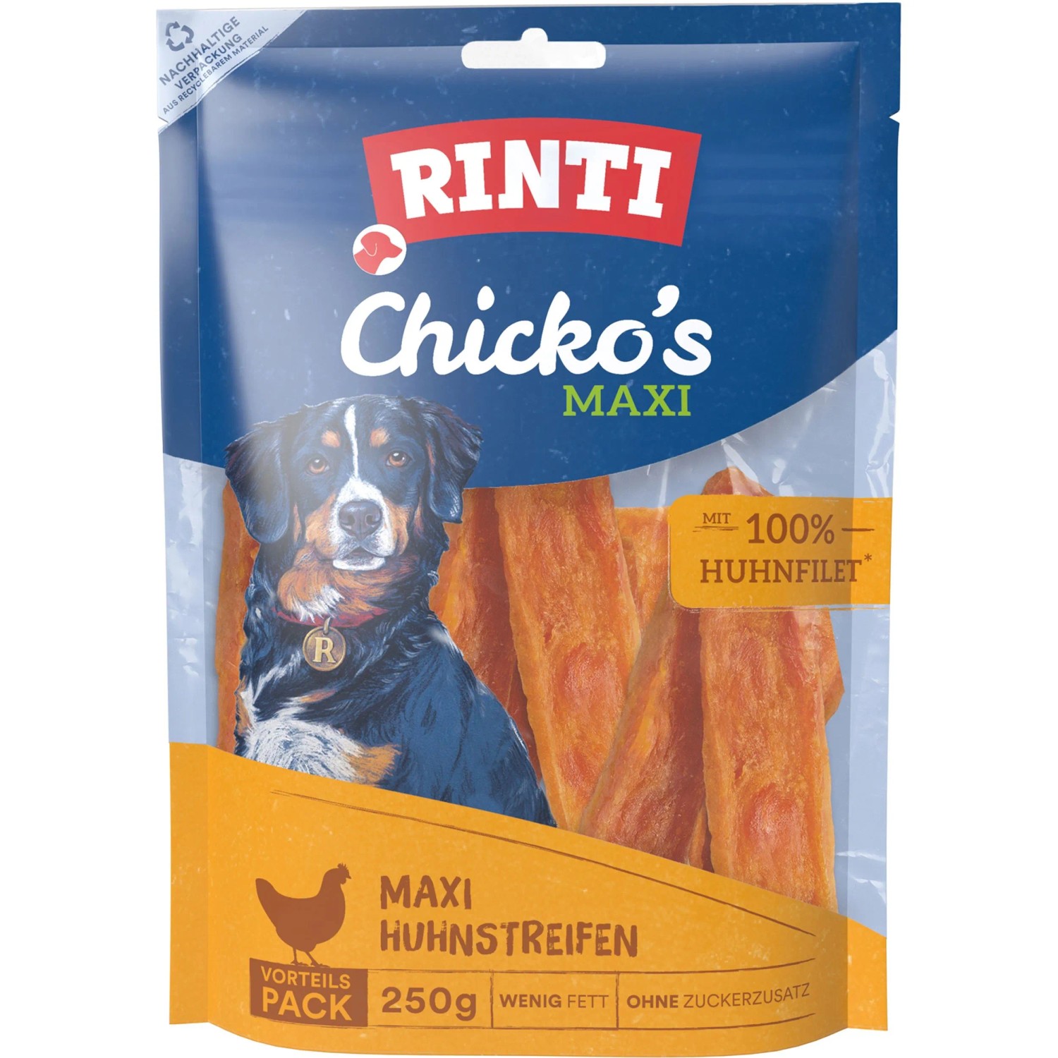 Rinti Hunde-Natursnacks Chicko Maxi Huhnstreifen 250 g