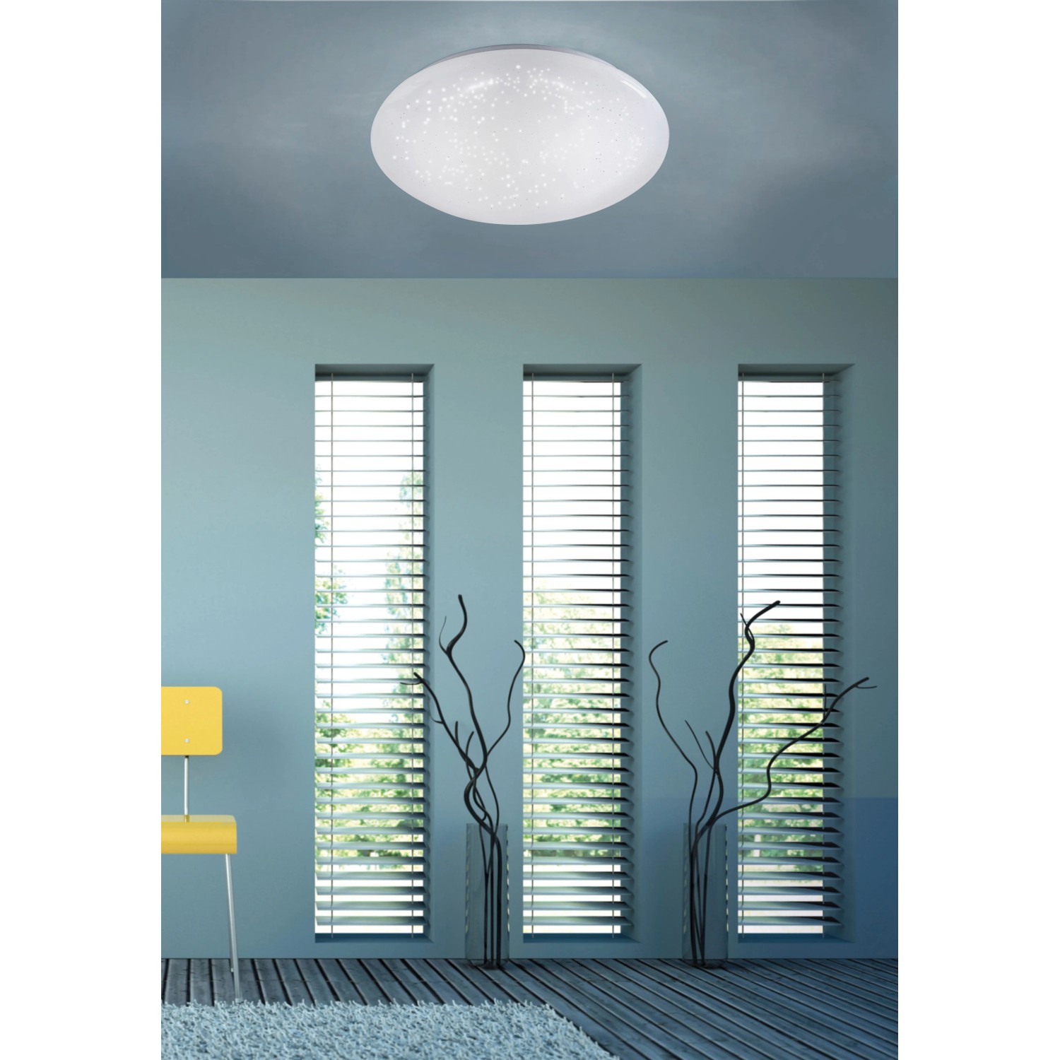 Weiße LED-Deckenleuchte Skyler, Ø 34 cm, von Just Light. Moderne Deckenlampe für Innenräume.