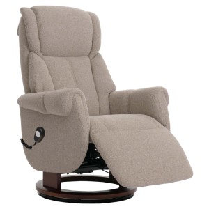 MCA Relaxsessel + Aufstehhilfe N58 Bouclé Stoff Holz Braun Holz Walnussfarben