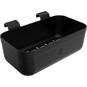 Weber Aufbewahrungskorb für Plancha Modelle, einhängbar, aus schwarzem Kunststoff.