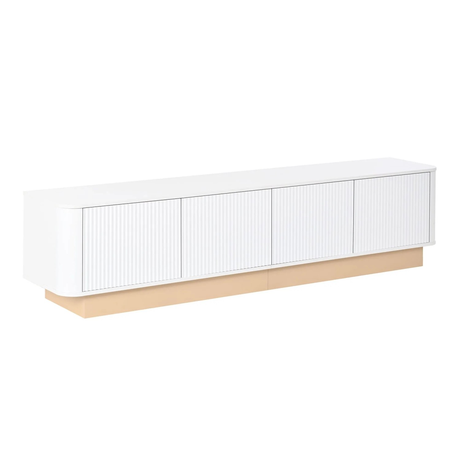 ModernLuxe TV Lowboard Luxus mit 4 Türen Modern Stil MDF Weiß