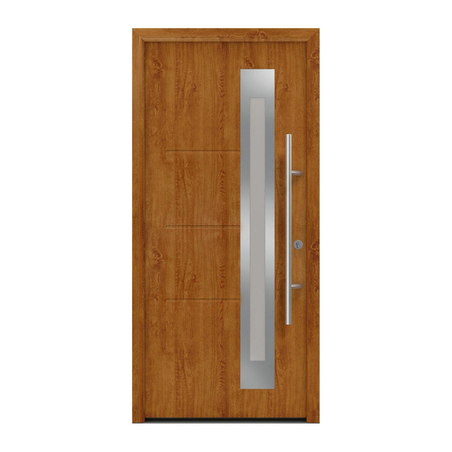 EcoStar Haustür Isopro Secur IPS 780S Golden Oak 110 cm x 210 cm DIN R günstig online kaufen