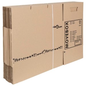 vidaXL Umzugsboxen, 20 Stk., Natur, 59x31,5x31,5 cm, aus Karton, gestapelt und verschnürt.