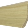 Sockelleiste Hartschaum Ahorn, 46x20x2500 mm, für Laminatböden. Detailaufnahme der Leiste.