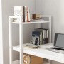 Rebiko Computertisch Loft Tisch Weiß Modern Mit Regal Gaming_6