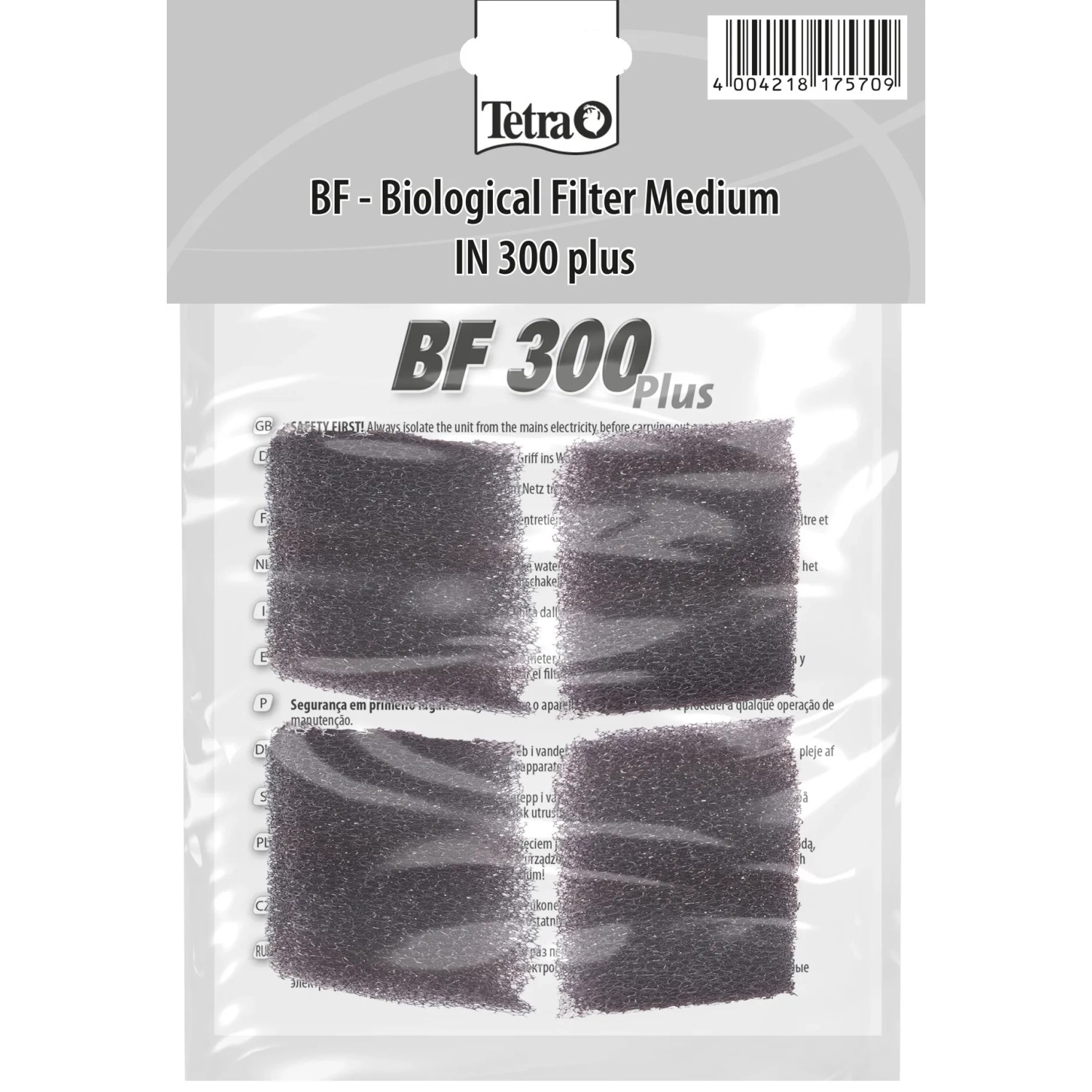 Tetratec Bio-Filterschwamm BF 300 für Innenfilter 4 Stück