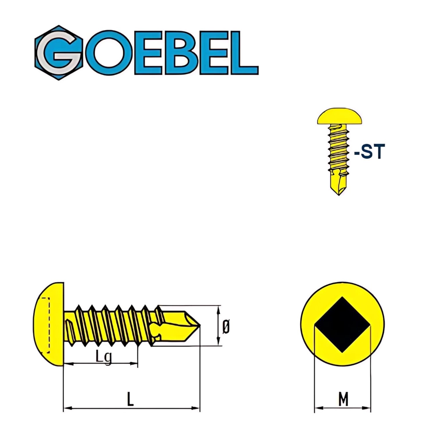 GOEBEL 500 Bohrschrauben Linsenkopf 4,8 x 25,0mm Stahl Verzinkt Innenvierkant Schrauben_4