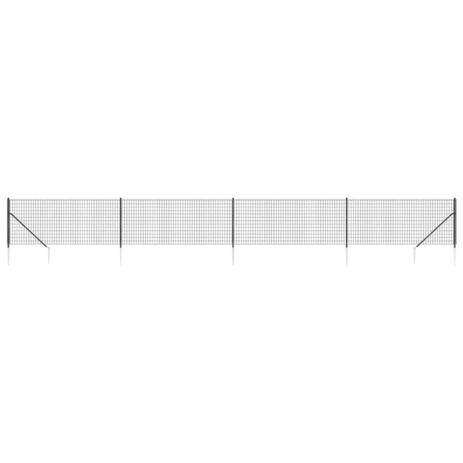 vidaXL Maschendrahtzaun mit Bodenhülsen Anthrazit 1x10 m 154241