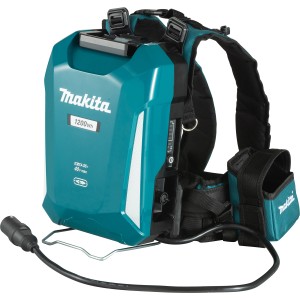 Makita Akku PDC1200 rückentragbar, tragbarer Akku mit Tragegestell und Kabel.