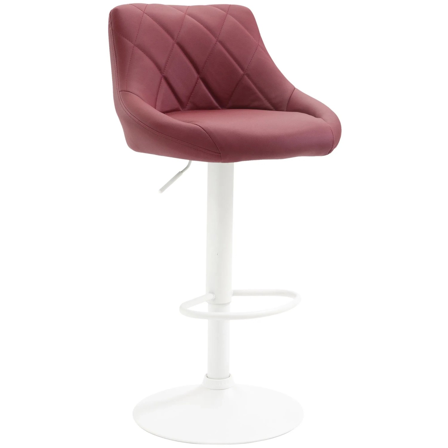 DELUKE Barhocker FALON Kunstleder Bordeauxrot 46x49x83cm Weiß Barstuhl Mit Lehne Drehbar Tresenhocker Tresenstuhl