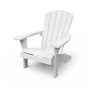 Weißer Keter Adirondack Troy Gartensessel, wetterfest und ideal zum Entspannen im Garten.