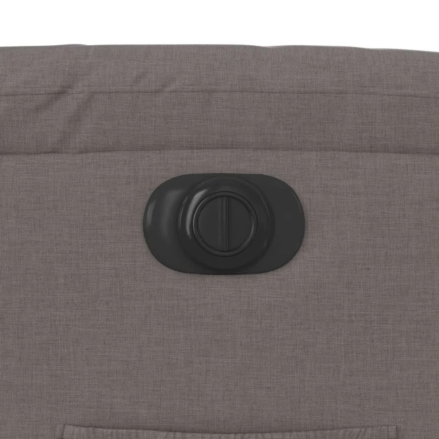 Detailaufnahme: Bedienelement am Relaxsessel mit Aufstehhilfe in Taupe.
