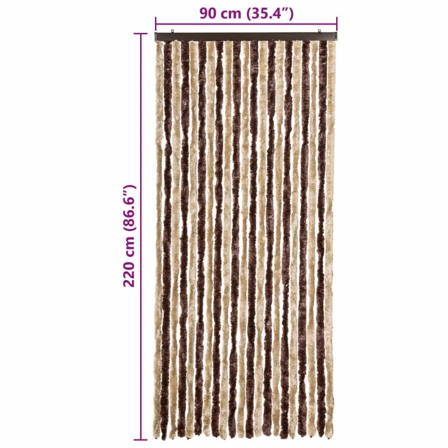 vidaXL Insektenschutz-Vorhang Beige und Hellbraun 90x220 cm Chenille 240571_7
