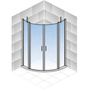 Schulte Runddusche Alexa Style 2.0, 90x90 cm, Alu-Natur, Echtglas
