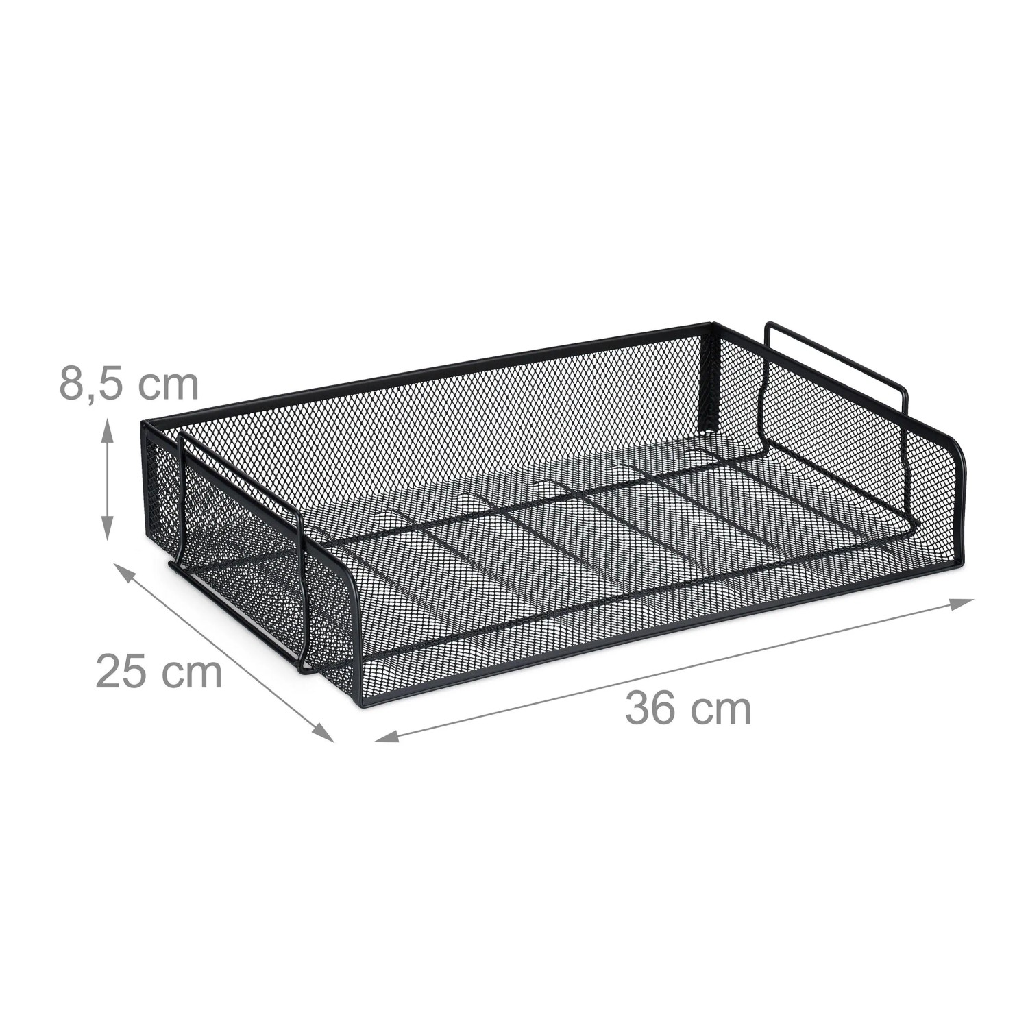 Relaxdays Dokumentenablage Stahl Schwarz Stapelbar 8,5 cm x 36 cm x 25 cm 400 g_4