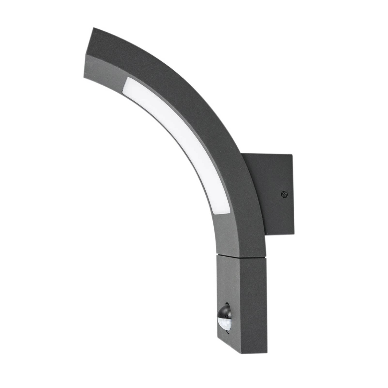 Lucande LED Wandleuchte Außen Juvia 9619127 mit Bewegungsmelder Spritzwassergeschützt Modern in Schwarz aus Aluminium 1-...