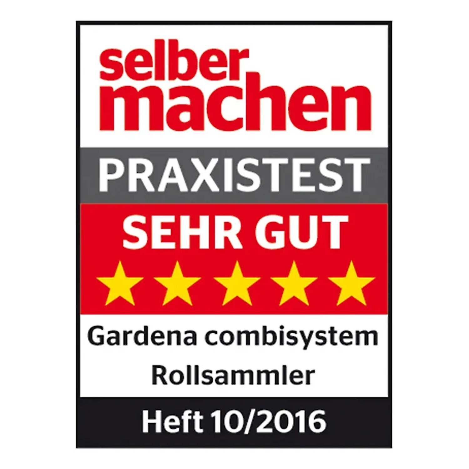 Auszeichnung: GARDENA Combisystem Rollsammler "sehr gut" im Praxistest.