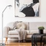 Moderne Fischer & Honsel LED-Stehleuchte Pool TW, Nickel, dimmbar, im Wohnraum.