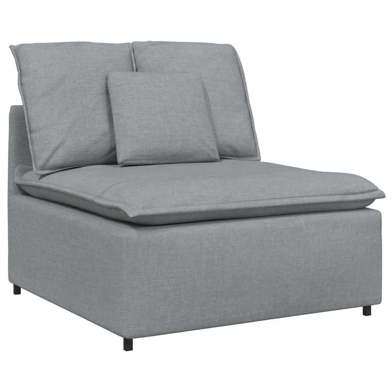 vidaXL Modulares Sofa Mittelmodul mit Kissen Hellgrau 100 cm 4104417