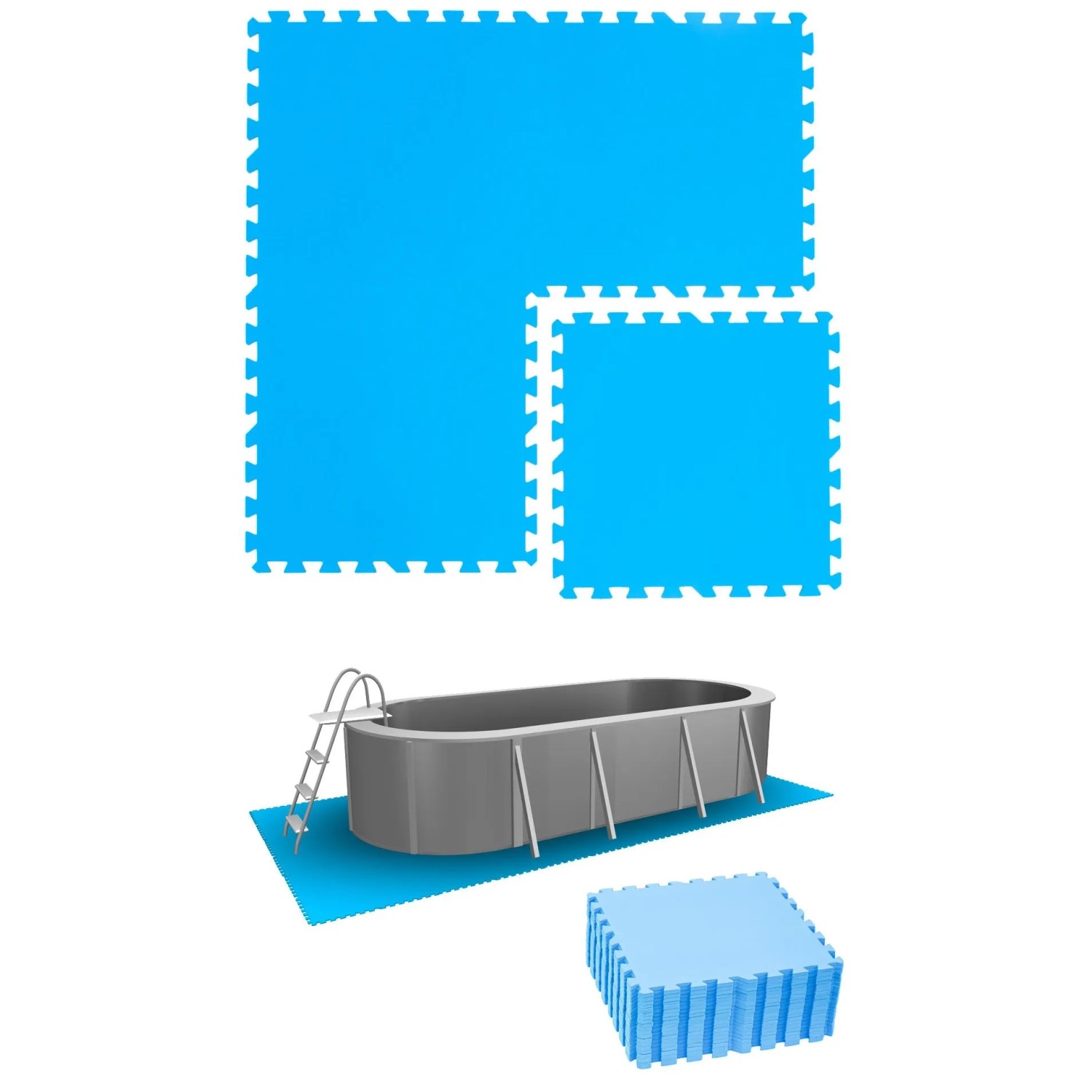 eyepower Poolunterlage 50 x 50 cm 20er Set Blau