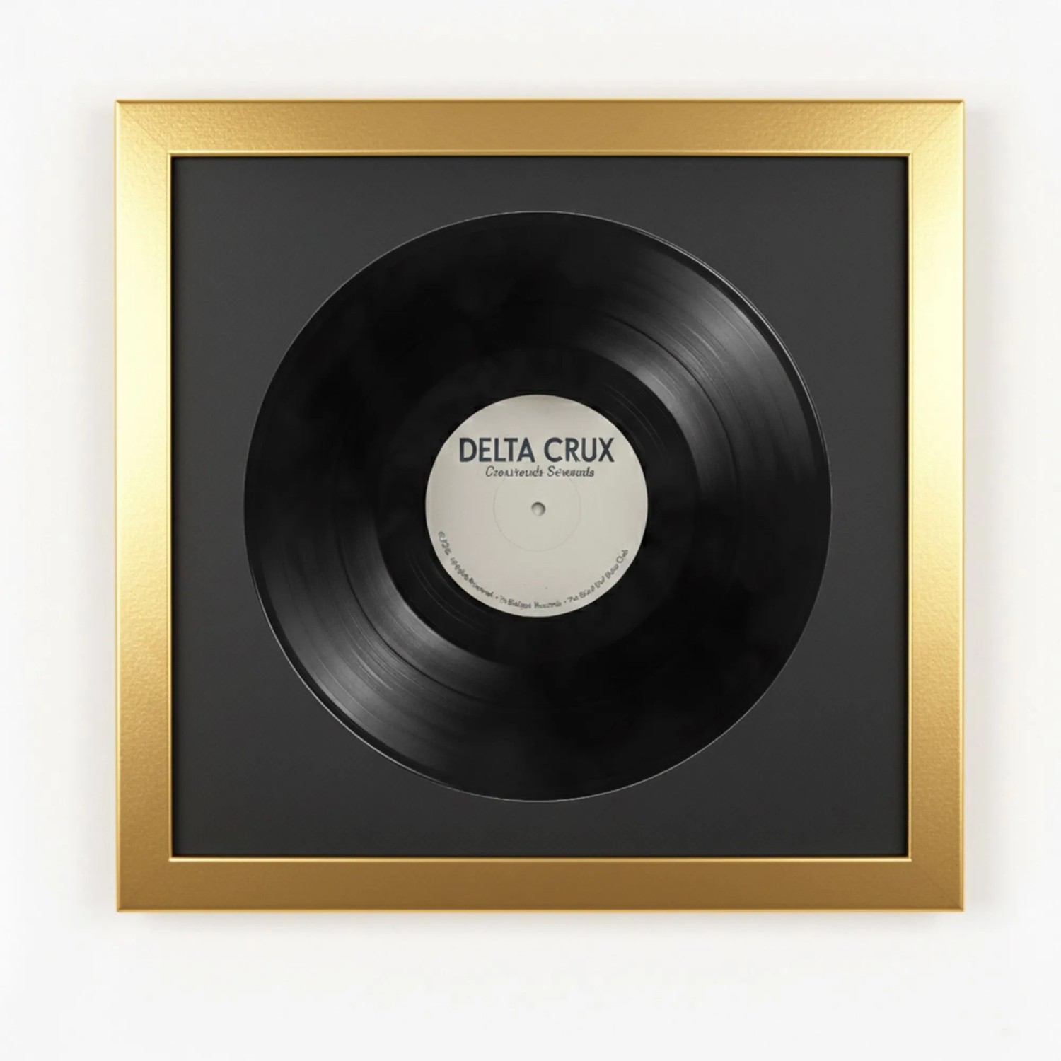 K-Möbel Schallplatten Rahmen Gold 40x40cm 2er Set mit Schwarzem Passepartout für die Vinyl
