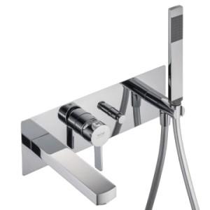 Kronenbach Wannenmodul Unterputz Krona 2.0 in Chrom mit Handbrause und Brauseschlauch.