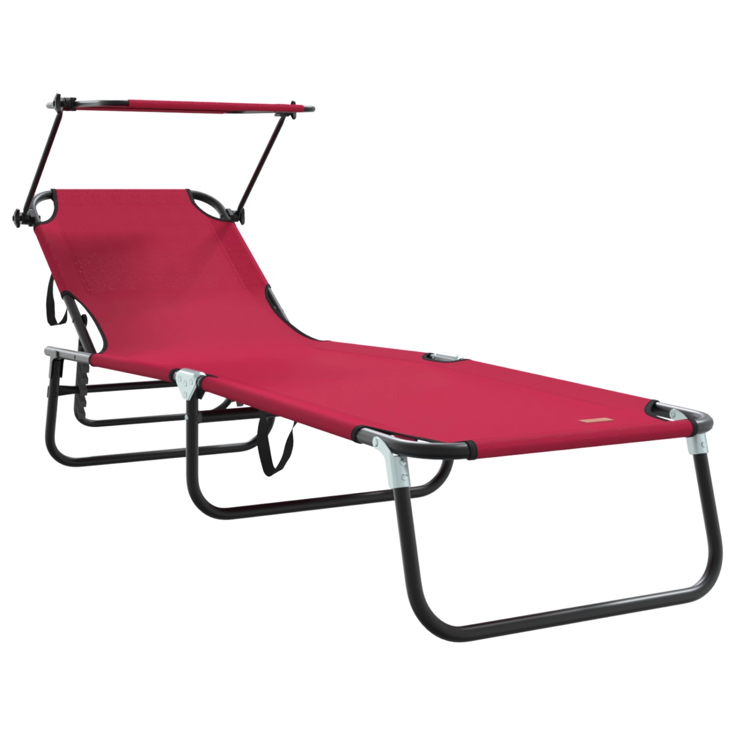 vidaXL Faltbare Sonnenliege mit Sonnendach Rot 600D Oxford-Stoff 42003130 günstig online kaufen