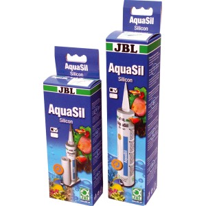 Verpackungen von JBL AquaSil Aquarium Silikon, 80ml, schwarz. Speziell für Aquarien.